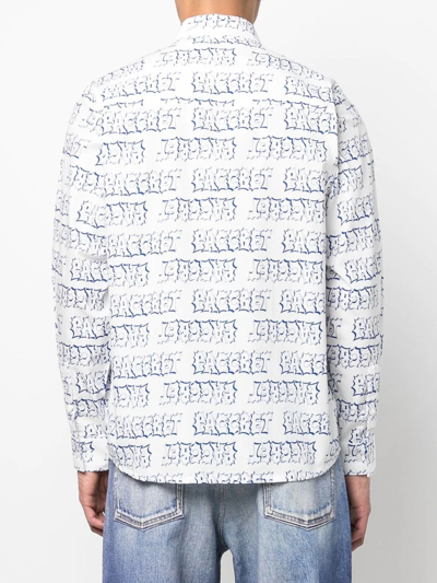 Shop Paccbet Manager Logo-print Cotton Shirt In White