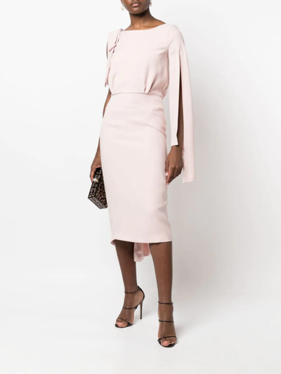 Shop Fely Campo One-sleeve Pencil Dress In Pink