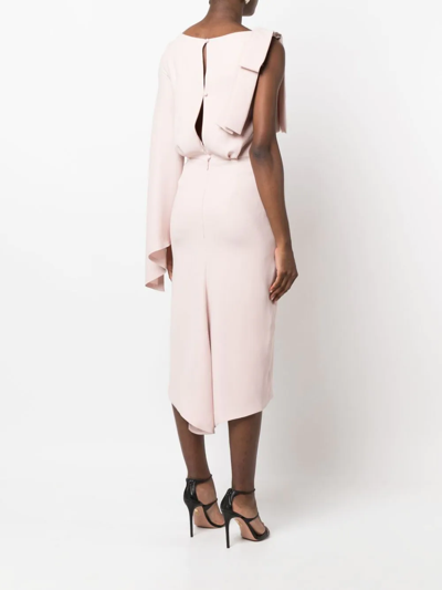 Shop Fely Campo One-sleeve Pencil Dress In Pink