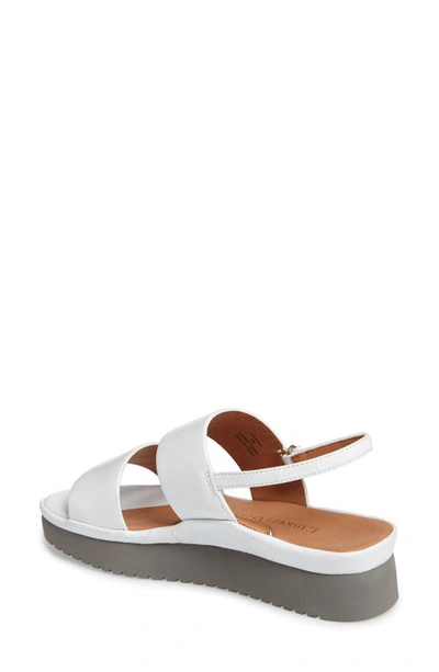 Shop L'amour Des Pieds Abruzzo Slingback Platform Wedge Sandal In White Leather