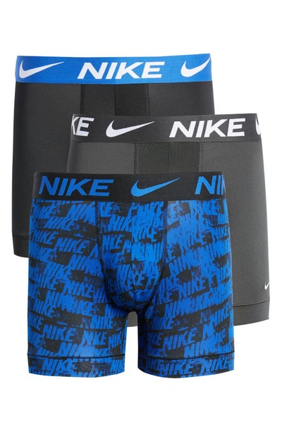 Shop Nike 3-pack Dri-fit Essential Micro Boxer Briefs In Game Royal/ Smoke Grey/ Black