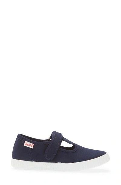 Shop Cienta T-strap Sneaker In Navy