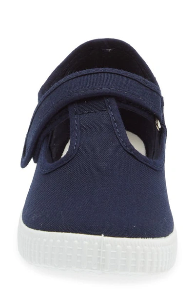 Shop Cienta T-strap Sneaker In Navy