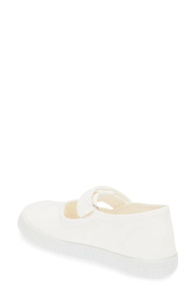 Shop Cienta T-strap Sneaker In White