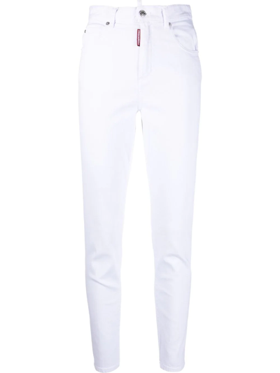Shop Dsquared2 High-rise Skinny Jeans In White