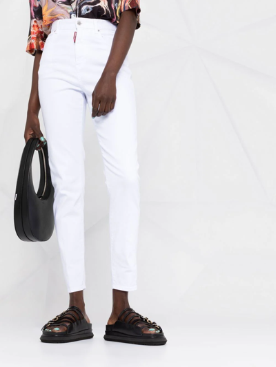 Shop Dsquared2 High-rise Skinny Jeans In White