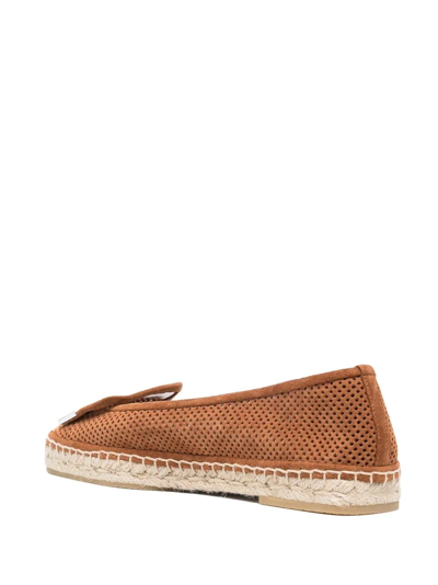 Shop Sergio Rossi Sr1 Perforated 20mm Espadrilles In Brown
