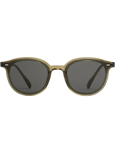 Shop Gentle Monster Obon Two Tone Round Sunglasses In Black