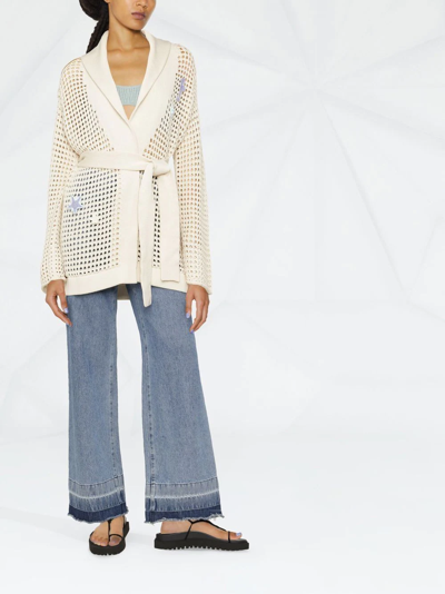 Canessa Crochet Cardigan With Appliqués In Nude