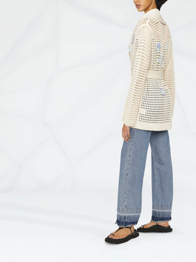 Canessa Crochet Cardigan With Appliqués In Nude