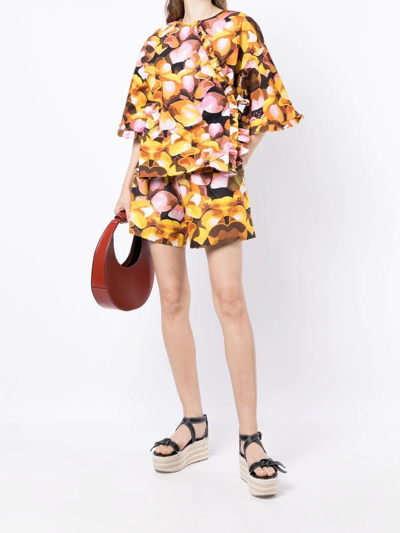 Shop Kika Vargas Elisa Floral-print Shorts In Mehrfarbig