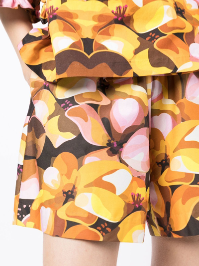 Shop Kika Vargas Elisa Floral-print Shorts In Mehrfarbig