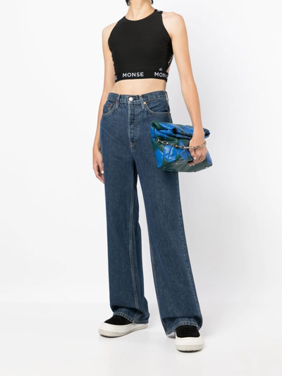 Monse Halter Sports Logo Crop Top In Schwarz