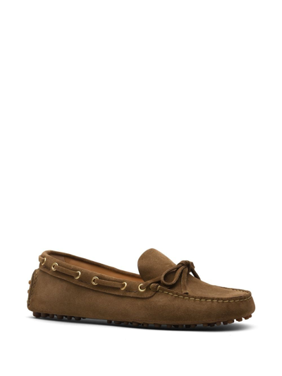 Shop Car Shoe Suede Driving Shoes In Brown