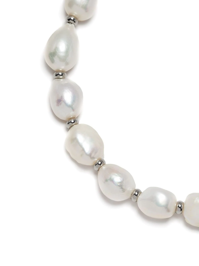 Shop Nialaya Jewelry Freshwater Pearl Necklace In Weiss