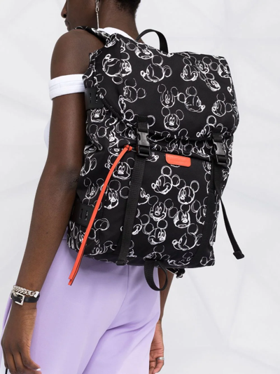 Shop Stella Mccartney Fantasia Mickey Print Backpack In Black