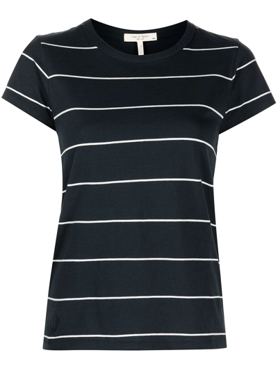 Shop Rag & Bone Striped Organic-cotton T-shirt In Blau