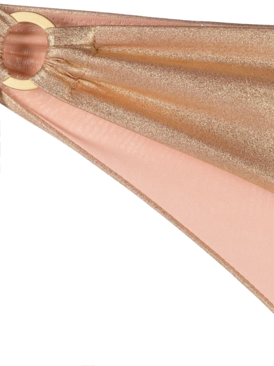Patrizia Pepe Glitter Hoop-side Bikini Bottoms In Gold
