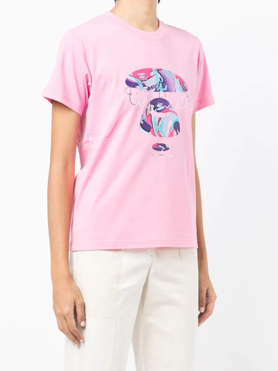 Shop Aape By A Bathing Ape Graphic Print T-shirt In Rosa
