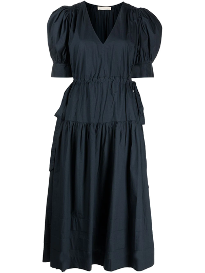 Shop Ulla Johnson Imani Midi Cotton Dress In Blau