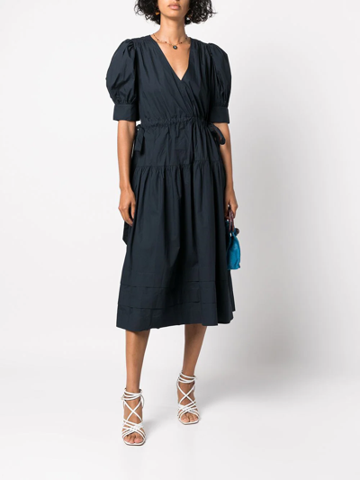 Shop Ulla Johnson Imani Midi Cotton Dress In Blau