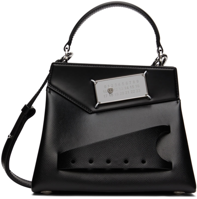 Shop Maison Margiela Black Small Snatched Top Handle Bag In T8013 Black