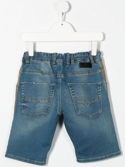 Diesel Teen Straight-leg Denim Shorts In Blue