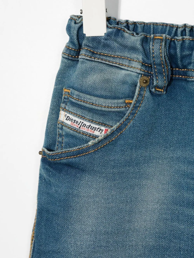 Diesel Teen Straight-leg Denim Shorts In Blue