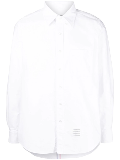 Shop Thom Browne Cotton Pocket Shirt In White