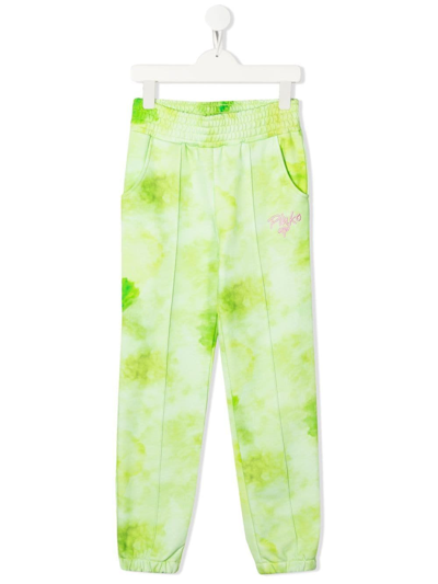 Shop Pinko Embroidered Logo Sweatpants In Green