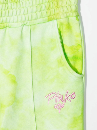 Shop Pinko Embroidered Logo Sweatpants In Green