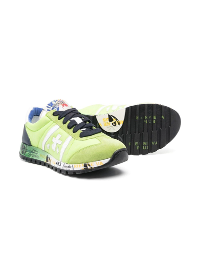 Shop Premiata Lucy Lace-up Sneakers In Green