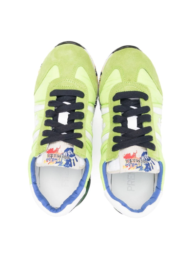 Shop Premiata Lucy Lace-up Sneakers In Green