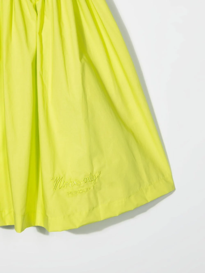 Shop Pinko Ruffled-collar Cotton Dress In Green