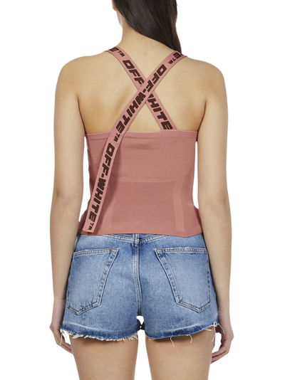 Shop Off-white Logo Band Top In Pink