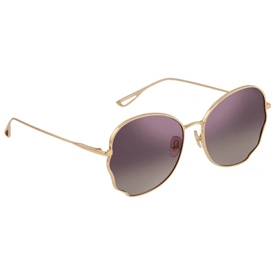 Shop Bolon Chloe Purple Gradient Irregular Ladies Sunglasses Bl7105 A60 58 In Gold / Purple