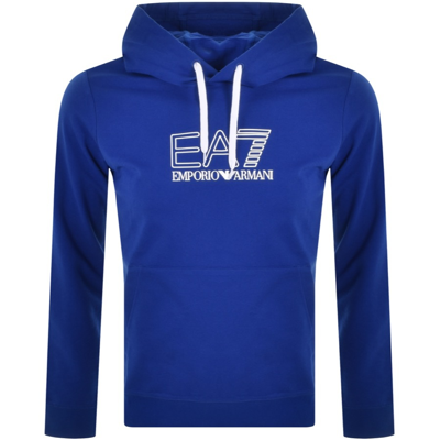 Shop Ea7 Emporio Armani Logo Hoodie Blue