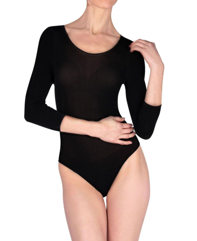 Shop Natori Women's Opaque Body Suit 90 Denier In Black