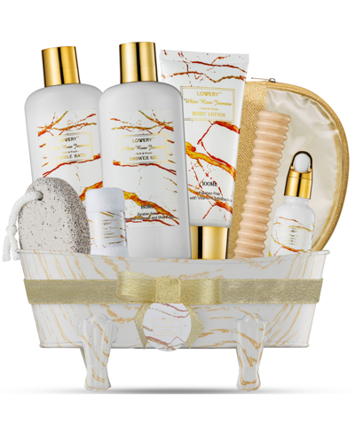 Shop Lovery White Rose Jasmine Body Care Set, Home Spa Basket, Self Care Gifts, 9 Piece