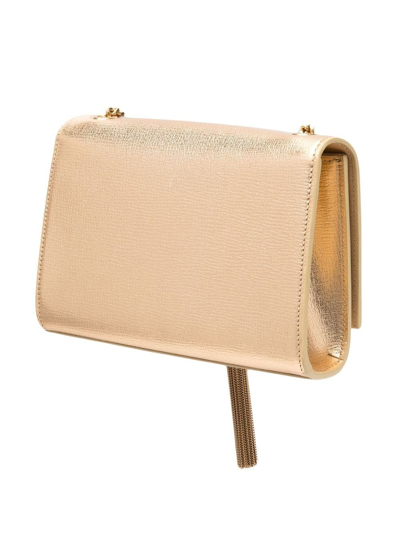 Shop Saint Laurent Kate Chain Satchel Bag In Gold