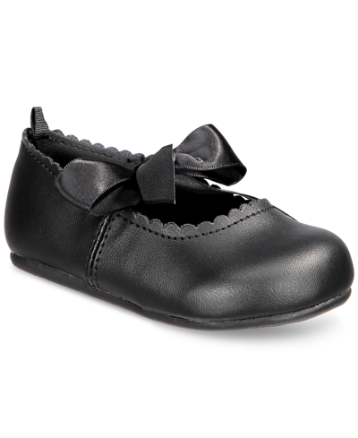 First Impressions Baby Girls Hard Sole Ballet Flats, Created For Macy's In Deep Black