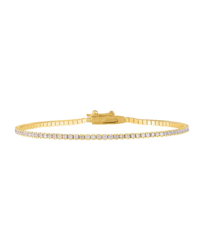Shop Adinas Jewels Women's Classic Thin Tennis Bracelet In Gold Plated