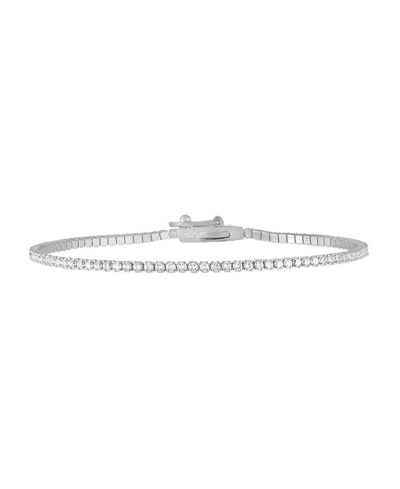 Shop Adinas Jewels Women's Classic Thin Tennis Bracelet In Sterling Silver