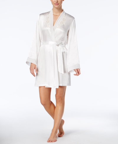 Shop Linea Donatella Midnight Short Wrap Robe In Ivory