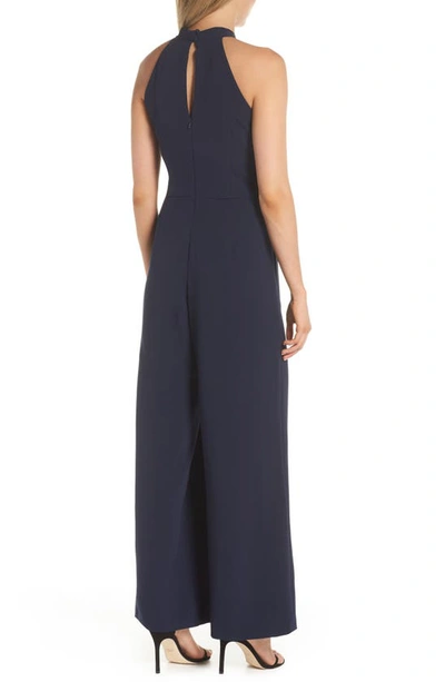 Shop Julia Jordan Halter Neck Jumpsuit In Navy