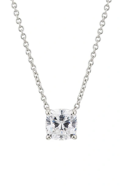 Shop Nadri Modern Luv Large Cubic Zirconia Pendant Necklace In Rhodium