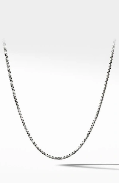 Shop David Yurman Small Box Chain Necklace In Silver