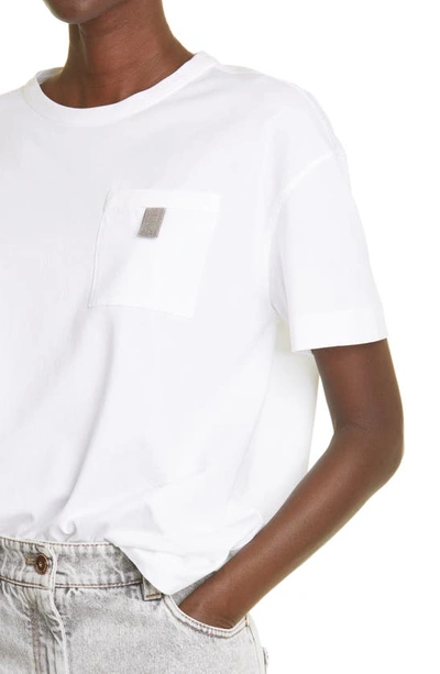 Shop Brunello Cucinelli Pocket Cotton Jersey T-shirt In C159 White