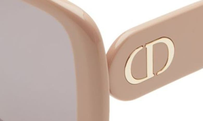 Shop Dior Bobby 56mm Square Sunglasses In Shiny Beige / Violet