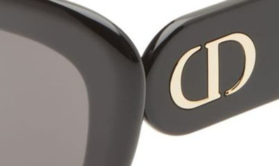 Shop Dior Bobby 52mm Cat Eye Sunglasses In Shiny Black / Smoke